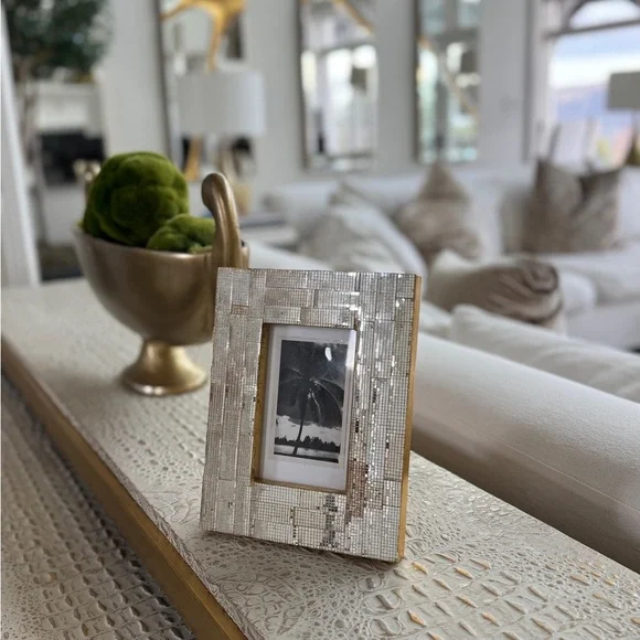 Elegant & Vintage Miami disco ball frame & antique photo of palm trees in Miami. - Picture 6 of 10